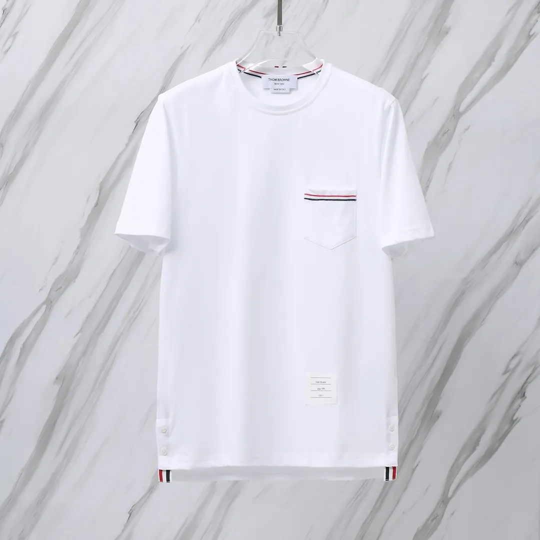 ：T 01 （TB T ） THOM BROWNE .TB New Arrival T In Stock 220 Breathable Authentic Authentic Classic + +Authentic Same Style TB ：White/Navy Blue Size：0/1/2/3/4